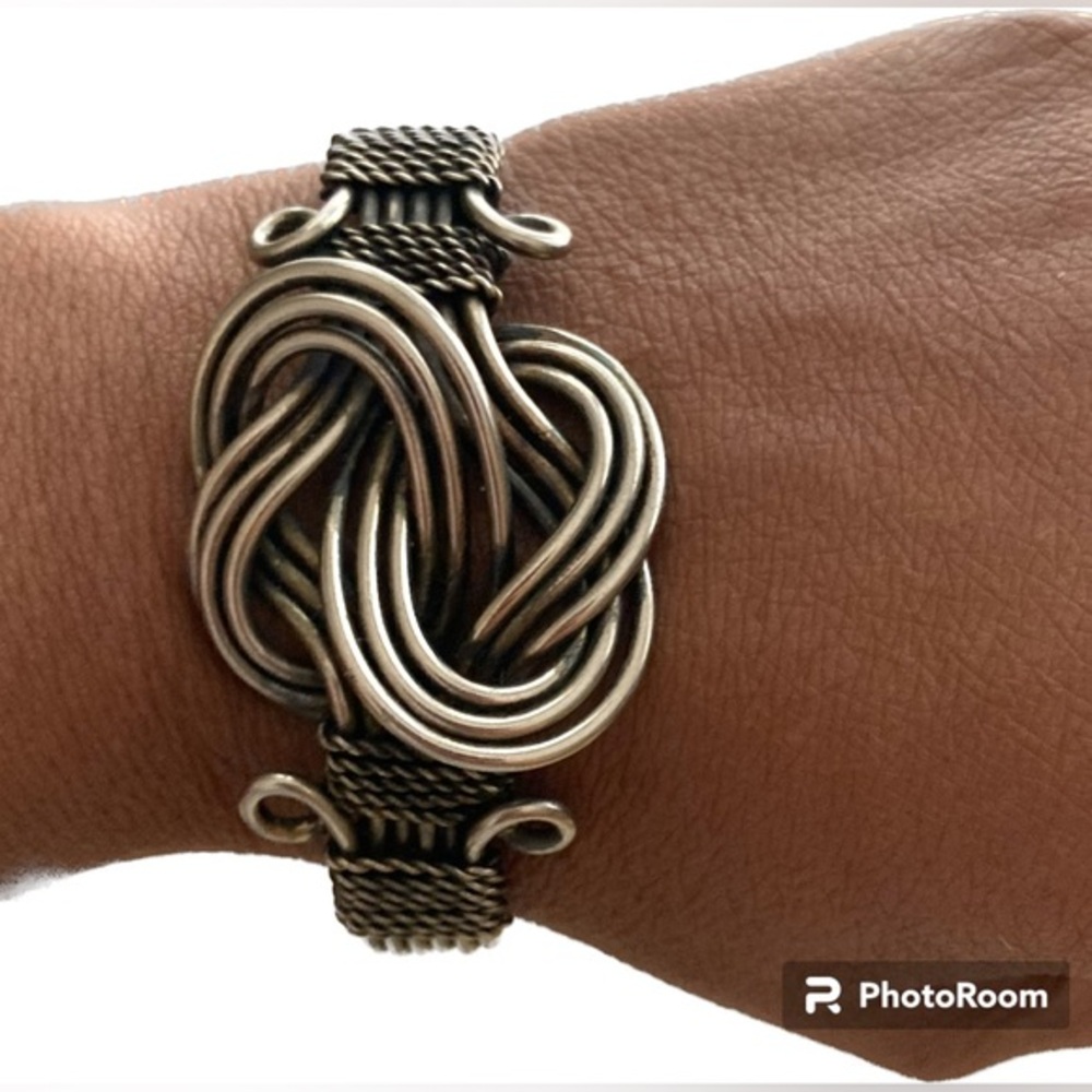 Vintage Metal Cuff Bracelet Silver